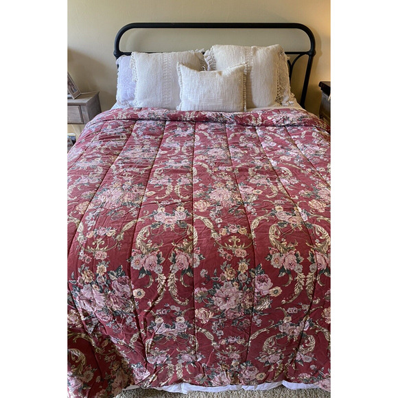 Ralph Lauren Danielle Marseilles Full Queen Comforter Country Red Roses Floral - Picture 1 of 10